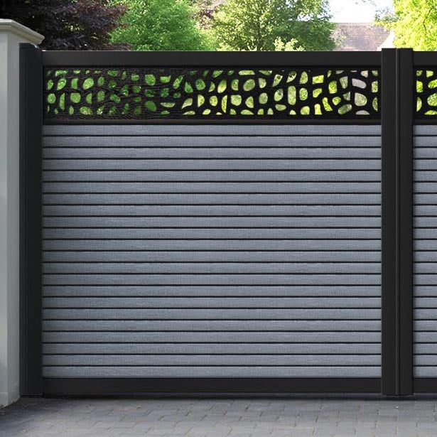 Hudson Pebble Straight Top Driveway Gate - Anthracite - Top Screen