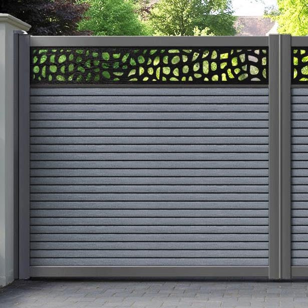 Hudson Pebble Straight Top Driveway Gate - Anthracite - Top Screen