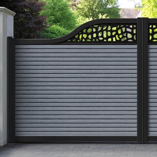 Hudson Pebble Curved Top Driveway Gate - Anthracite - Top Screen