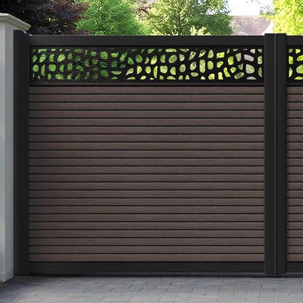 Hudson Pebble Straight Top Driveway Gate - Mid Brown - Top Screen