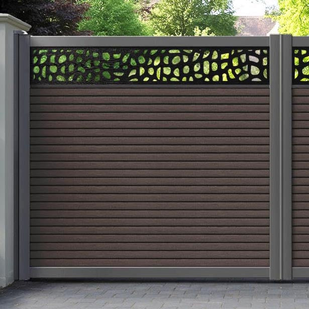 Hudson Pebble Straight Top Driveway Gate - Mid Brown - Top Screen