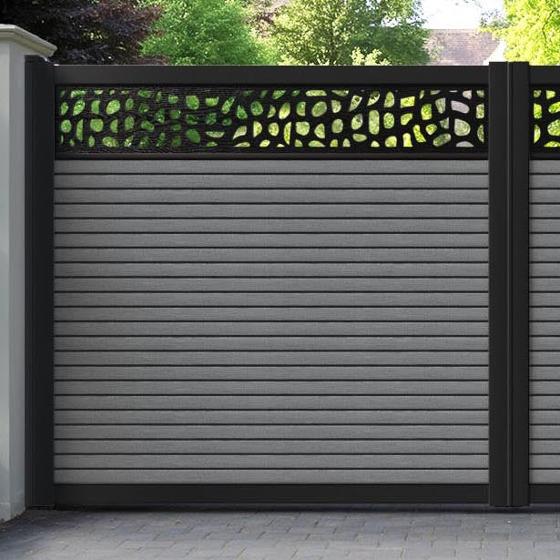 Hudson Pebble Straight Top Driveway Gate - Mid Grey - Top Screen
