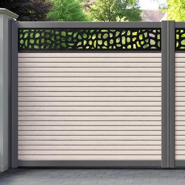 Hudson Pebble Straight Top Driveway Gate - Mid Stone - Top Screen