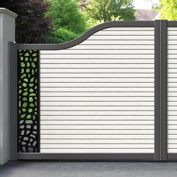 Hudson Pebble Curved Top Driveway Gate - Light Stone - End Screen