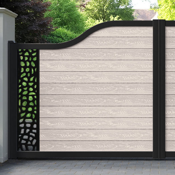 Classic Pebble Curved Top Driveway Gate - Mid Stone - End Screen
