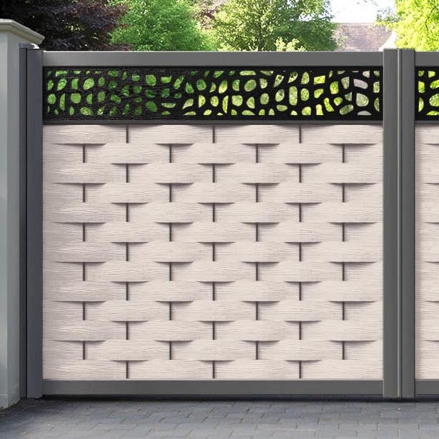 Ripple Pebble Straight Top Driveway Gate - Mid Stone - Top Screen