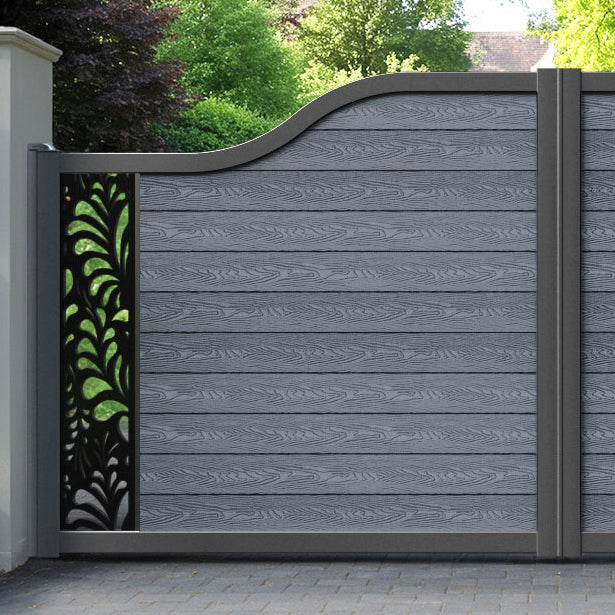 Classic Petal Curved Top Driveway Gate - Anthracite - End Screen