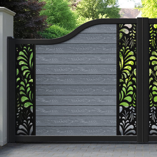 Classic Petal Curved Top Driveway Gate - Anthracite - Middle & End Screen