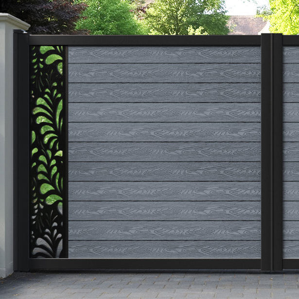 Classic Petal Straight Top Driveway Gate - Anthracite - End Screen