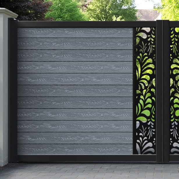 Classic Petal Straight Top Driveway Gate - Anthracite - Middle Screen