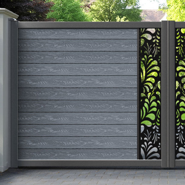 Classic Petal Straight Top Driveway Gate - Anthracite - Middle Screen