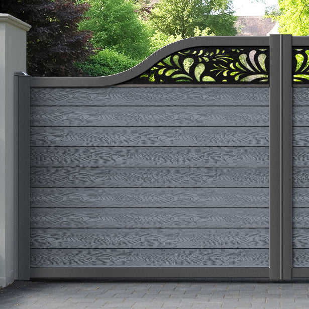 Classic Petal Curved Top Driveway Gate - Anthracite - Top Screen