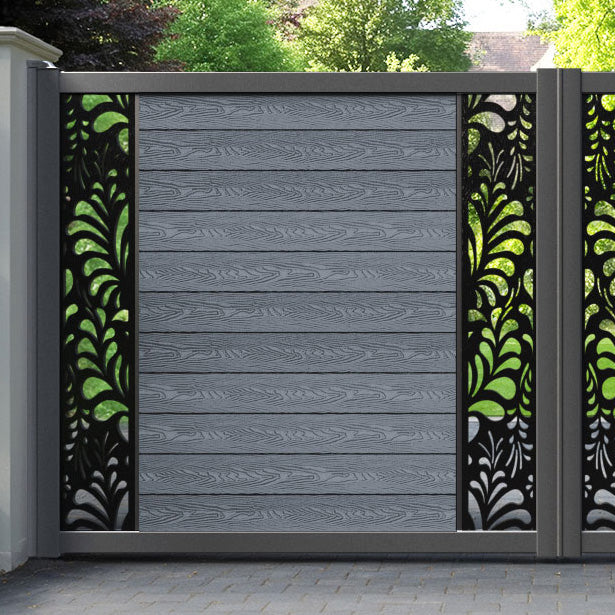 Classic Petal Straight Top Driveway Gate - Anthracite - Middle & End Screen