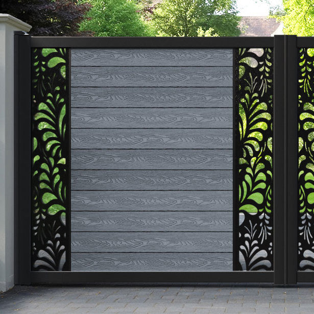 Classic Petal Straight Top Driveway Gate - Anthracite - Middle & End Screen