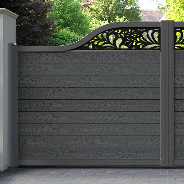 Classic Petal Curved Top Driveway Gate - Dark Grey - Top Screen
