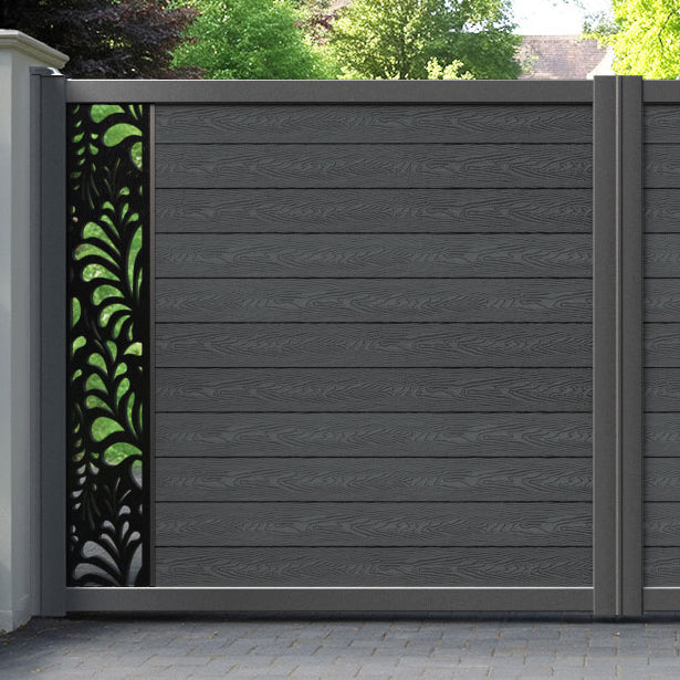 Classic Petal Straight Top Driveway Gate - Dark Grey - End Screen