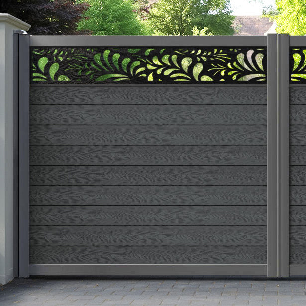 Classic Petal Straight Top Driveway Gate - Dark Grey - Top Screen