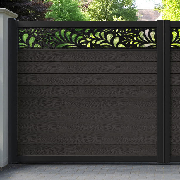 Classic Petal Straight Top Driveway Gate - Dark Oak - Top Screen