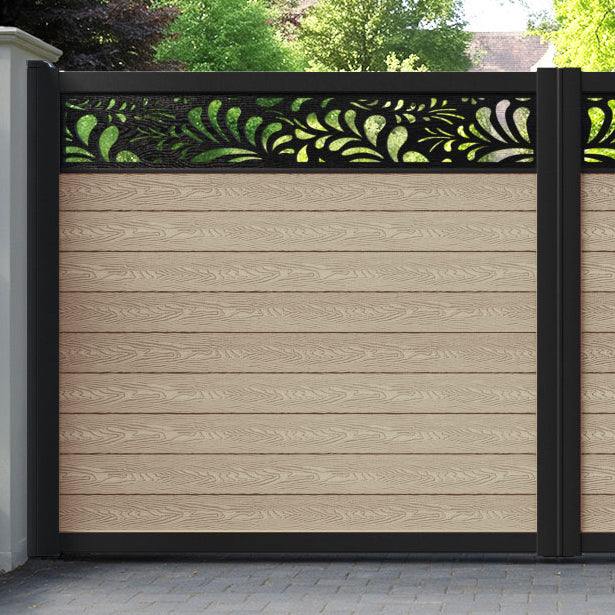 Classic Petal Straight Top Driveway Gate - Light Oak - Top Screen