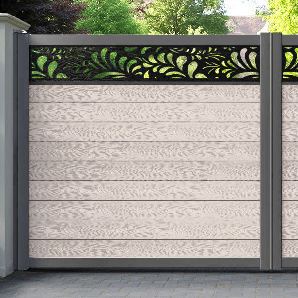 Classic Petal Straight Top Driveway Gate - Mid Stone - Top Screen