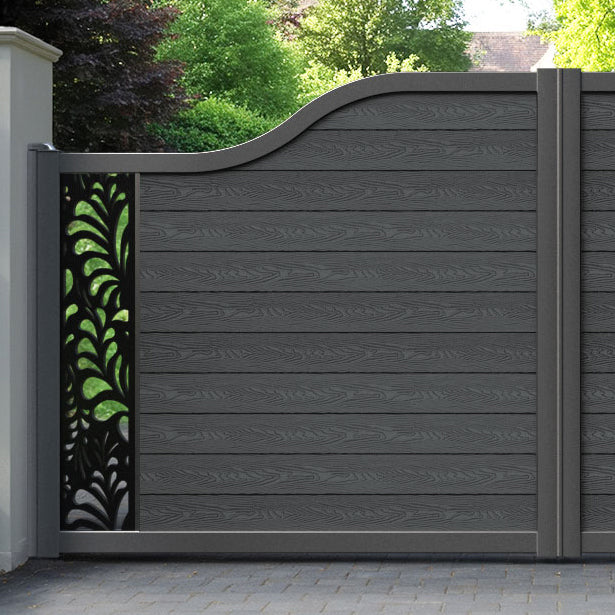 Classic Petal Curved Top Driveway Gate - Dark Grey - End Screen