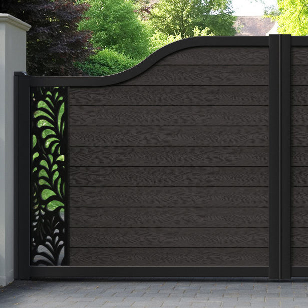 Classic Petal Curved Top Driveway Gate - Dark Oak - End Screen