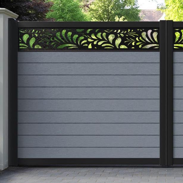 Fusion Petal Straight Top Driveway Gate - Anthracite - Top Screen