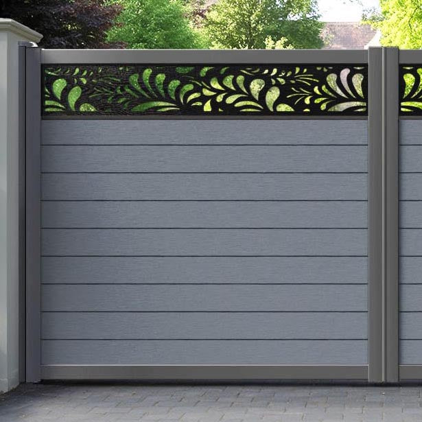 Fusion Petal Straight Top Driveway Gate - Anthracite - Top Screen
