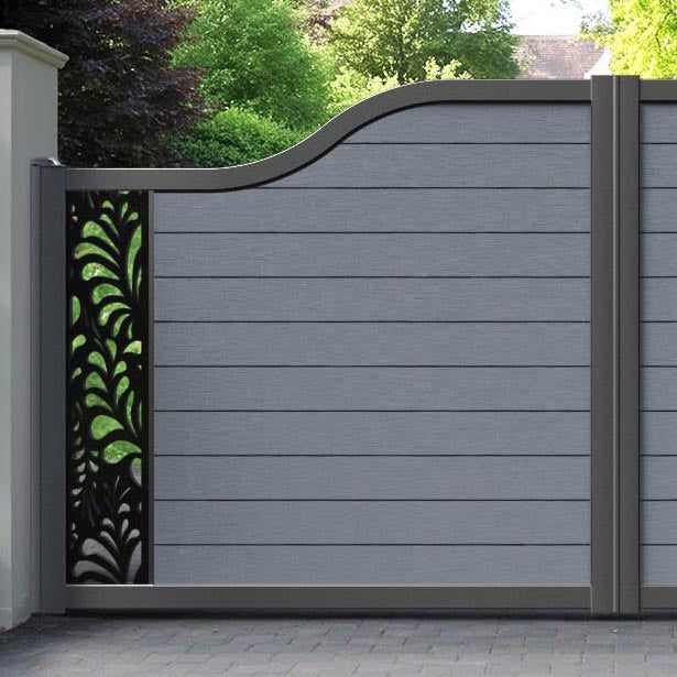 Fusion Petal Curved Top Driveway Gate - Anthracite - End Screen