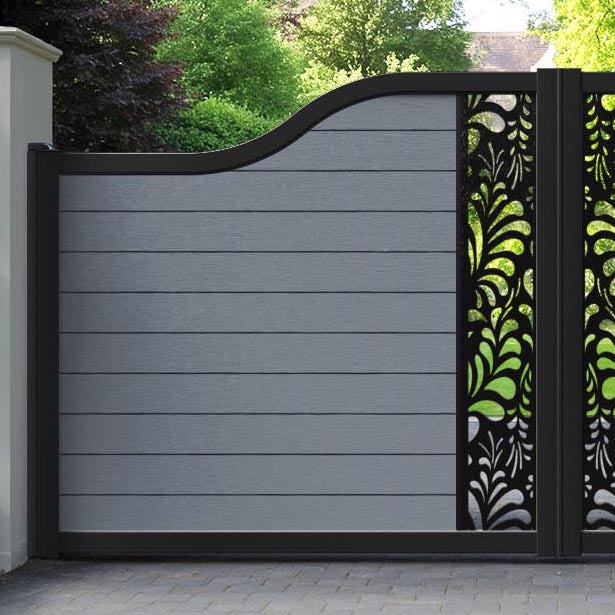 Fusion Petal Curved Top Driveway Gate - Anthracite - Middle Screen