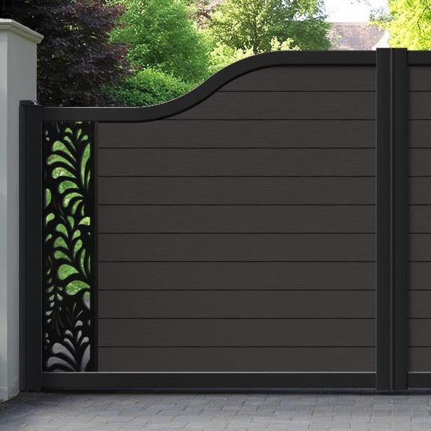 Fusion Petal Curved Top Driveway Gate - Dark Oak - End Screen