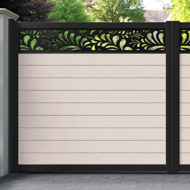 Fusion Petal Straight Top Driveway Gate - Mid Stone - Top Screen