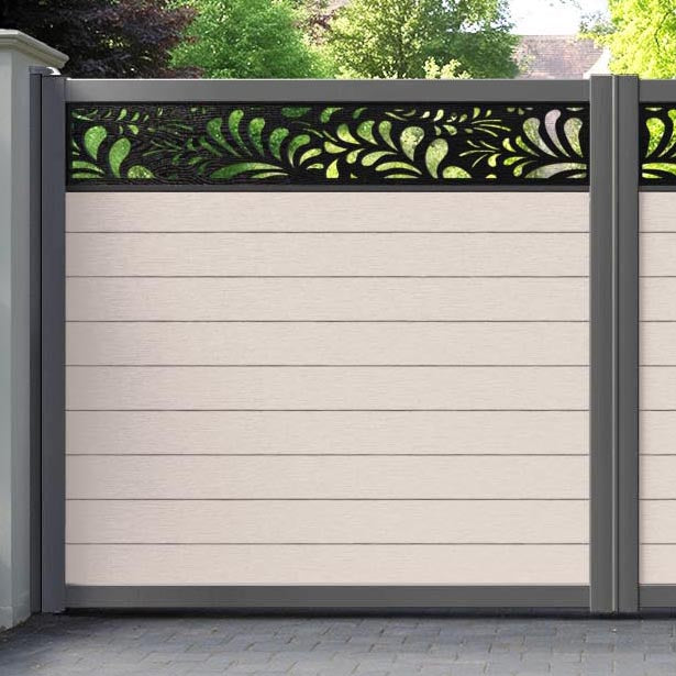 Fusion Petal Straight Top Driveway Gate - Mid Stone - Top Screen