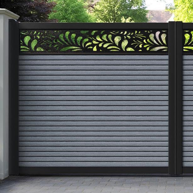 Hudson Petal Straight Top Driveway Gate - Anthracite - Top Screen