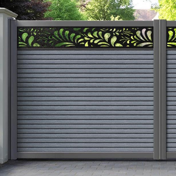Hudson Petal Straight Top Driveway Gate - Anthracite - Top Screen