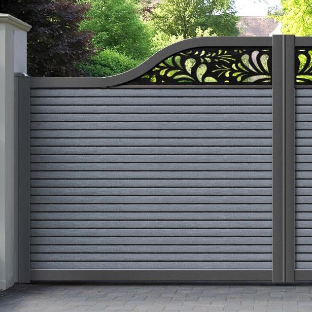 Hudson Petal Curved Top Driveway Gate - Anthracite - Top Screen