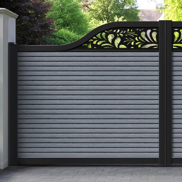 Hudson Petal Curved Top Driveway Gate - Anthracite - Top Screen