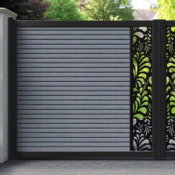 Hudson Petal Straight Top Driveway Gate - Anthracite - Middle Screen