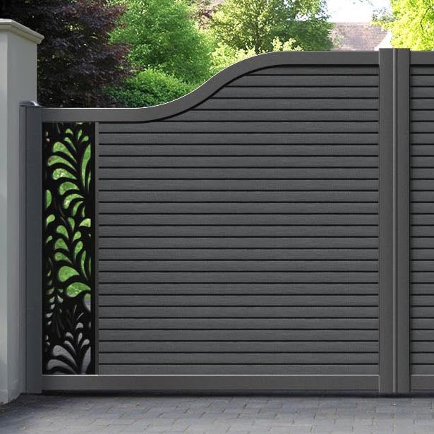 Hudson Petal Curved Top Driveway Gate - Dark Grey - End Screen