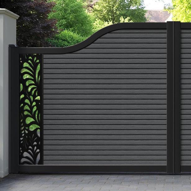 Hudson Petal Curved Top Driveway Gate - Dark Grey - End Screen