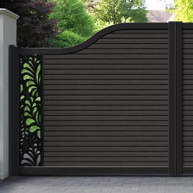 Hudson Petal Curved Top Driveway Gate - Dark Oak - End Screen