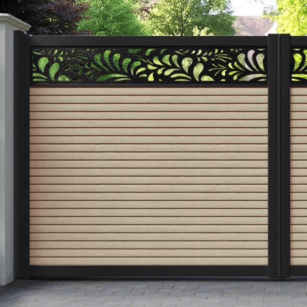 Hudson Petal Straight Top Driveway Gate - Light Oak- Top Screen