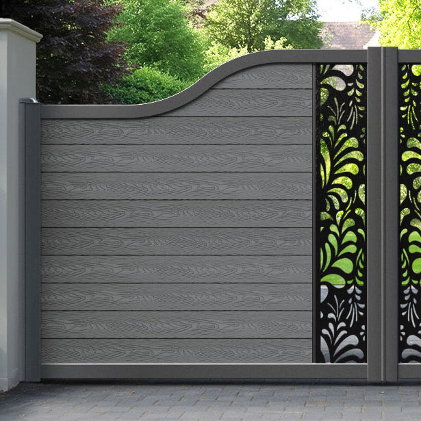 Classic Petal Curved Top Driveway Gate - Mid Grey - Middle Screen