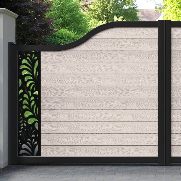 Classic Petal Curved Top Driveway Gate - Mid Stone - End Screen