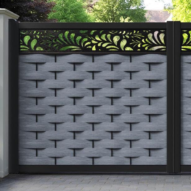 Ripple Petal Straight Top Driveway Gate - Anthracite - Top Screen