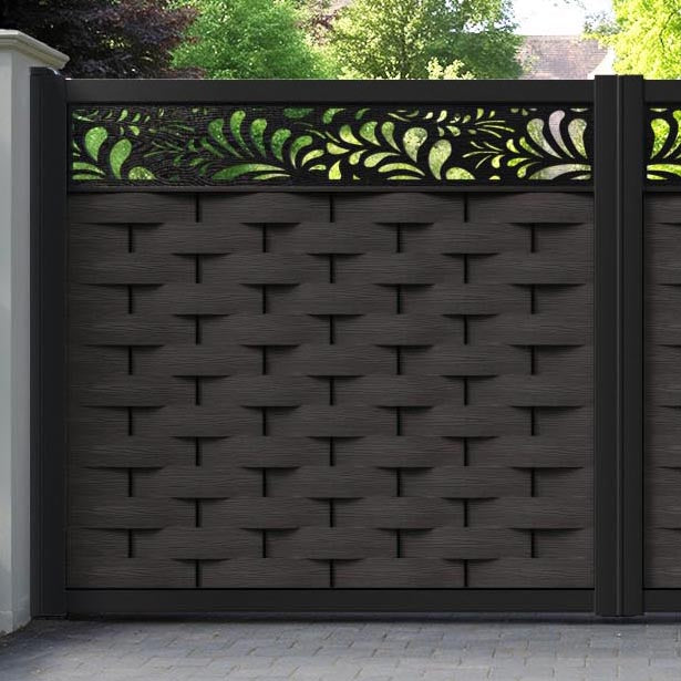 Ripple Petal Straight Top Driveway Gate - Dark Oak - Top Screen