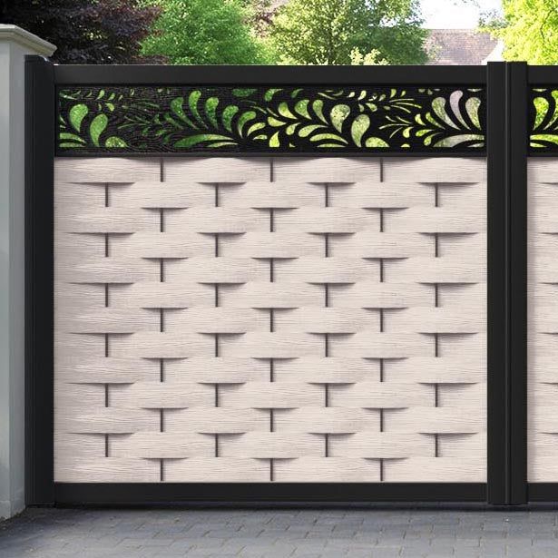 Ripple Petal Straight Top Driveway Gate - Mid Stone - Top Screen
