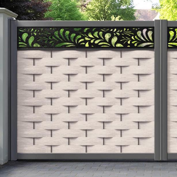 Ripple Petal Straight Top Driveway Gate - Mid Stone - Top Screen