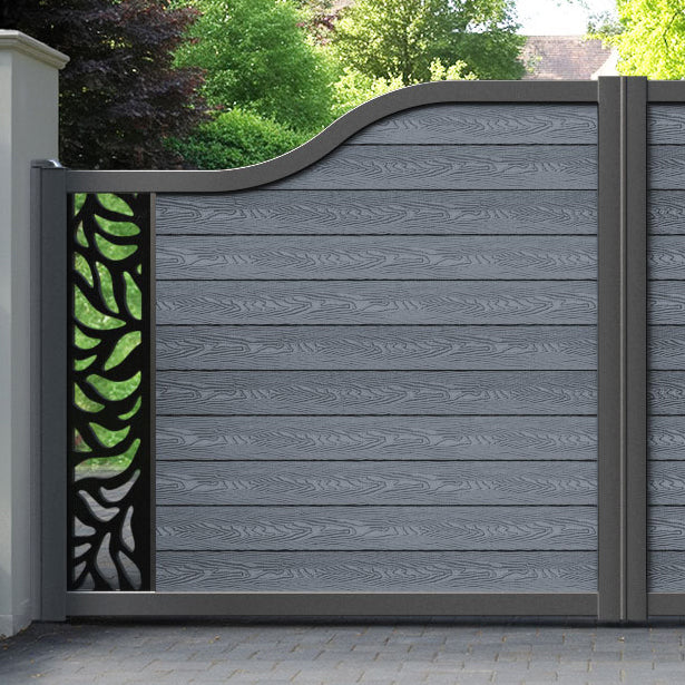 Classic Plume Curved Top Driveway Gate - Anthracite - End Screen