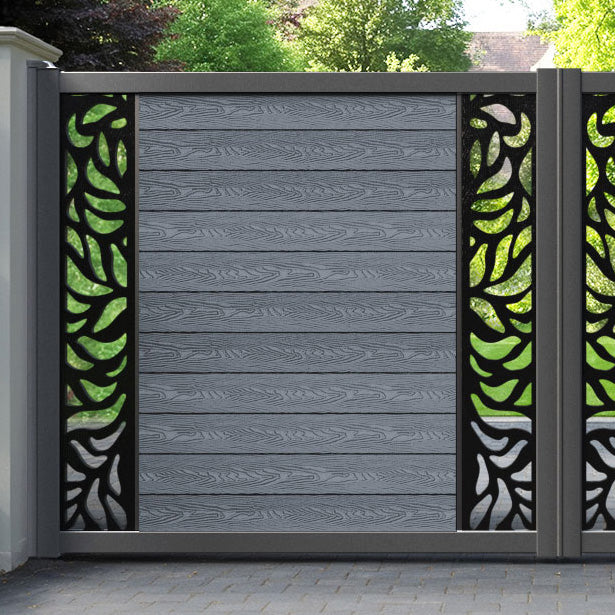 Classic Plume Straight Top Driveway Gate - Anthracite - Middle & End Screen